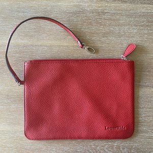LouenHide Red Leather Pouch or Clutch with Strap